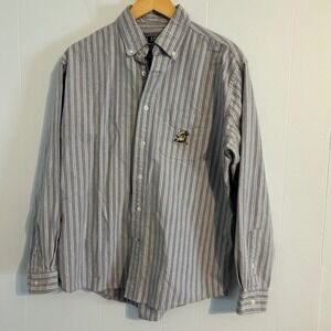 J. America App  State Mountaineers Striped Oxford Button Down Shirt Mens L